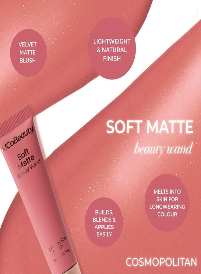 MCoBeauty - Soft Matte Beauty Wand Liquid Blush - Cosmopolitan - Buildable Cream Blush & Cheek Tint with Cushion Applicator - Long-Lasting & Blendable - All Skin Types - Vegan & Cruelty Free Makeup - Image 4